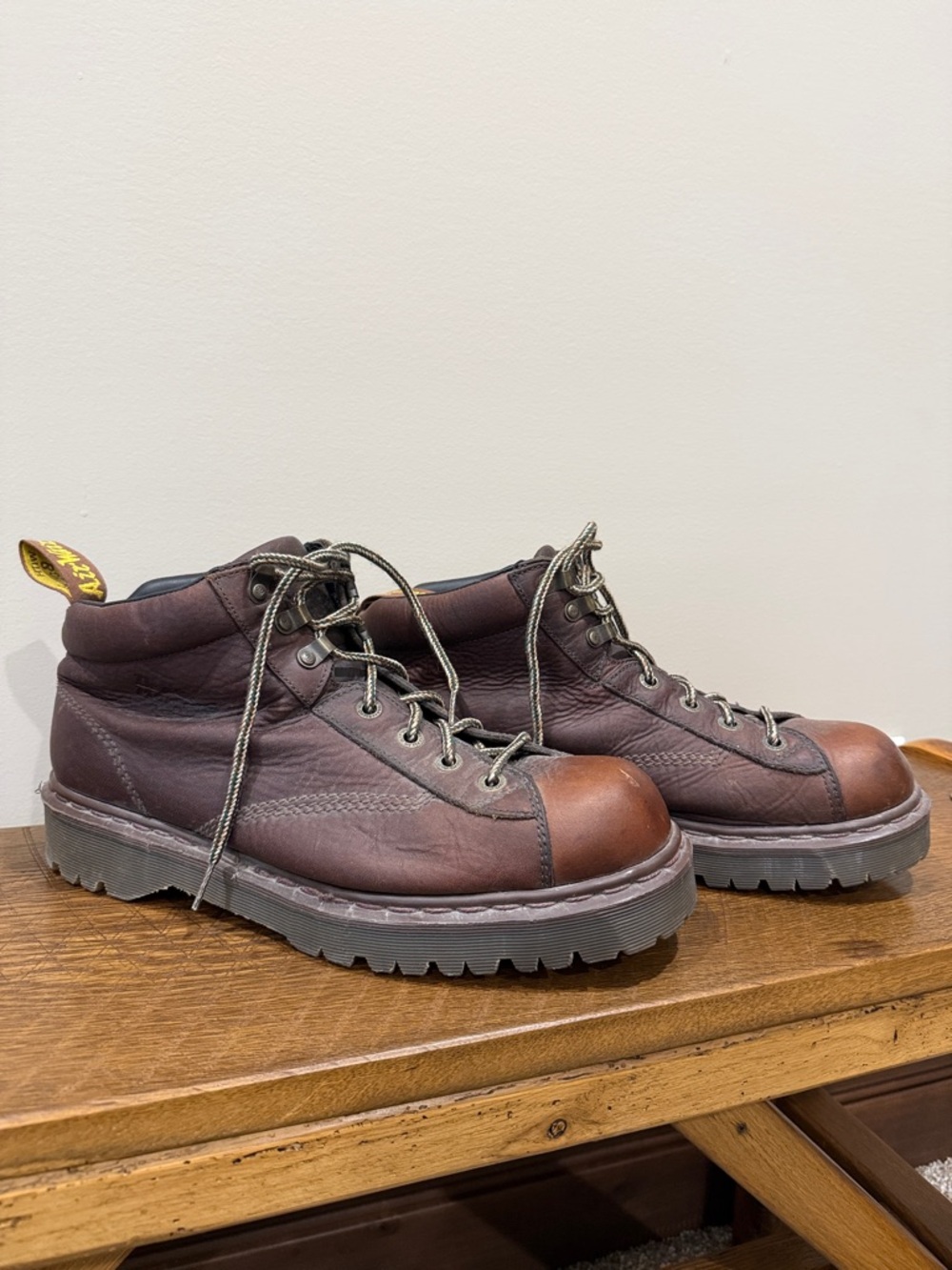 Men's Brown Leather Dr Marten’s Work Boots - Rugged Ankle Boot